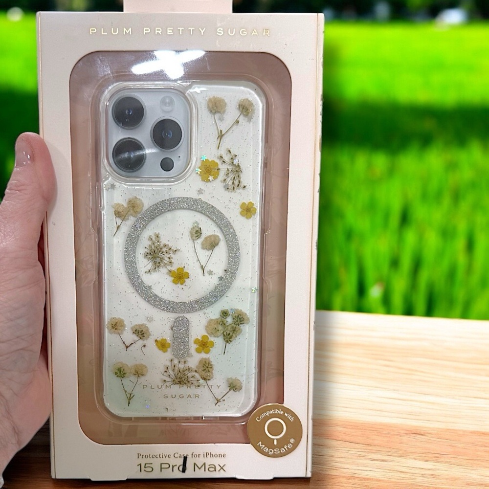 Plum Pretty Sugar White iPhone Case with Decorative Elements